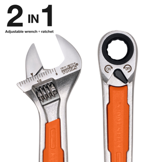 Klein Tools 5076RTK KNECT 6-Inch Adjustable Wrench with Pass-Through Ratchet Set, 10-Piece