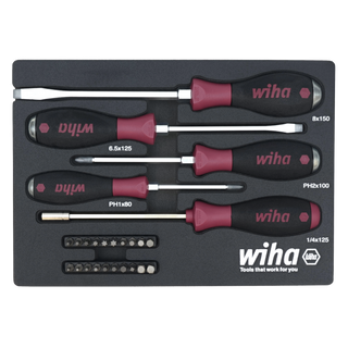 Wiha Tools 52690 25 Piece MicroFinish Screwdriver Tray Set