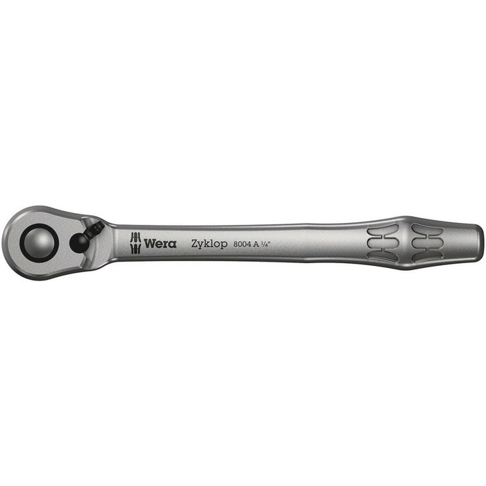 Wera 8004 A Zyklop Metal Ratchet with switch lever and 1/4" drive, 1/4" x 141 mm