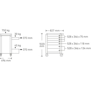 Stahlwille 81200165 Tool trolley