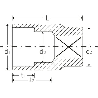 Stahlwille 02110014 456 3/8" 6-pt Socket, 14 mm