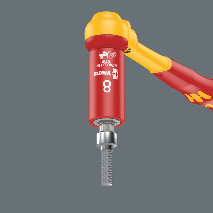Wera 8740 B VDE HF Zyklop Hex bit socket, insulated, with holding function, 3/8" drive, 8 x 59 mm