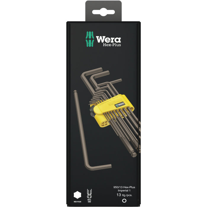 Wera 950/13 Hex-Plus Imperial 1 SB L-key set, imperial, BlackLaser, 13 pieces