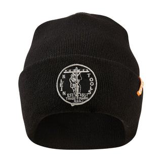 Klein Tools 60388 Heavy Knit Hat, Black, Vintage Patch Logo