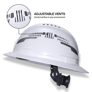 Klein Tools 60407T2RL Type-2 Hard Hat, Vented Full Brim with Rechargeable Headlamp, White