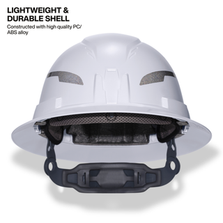 Klein Tools 60407T2RL Type-2 Hard Hat, Vented Full Brim with Rechargeable Headlamp, White