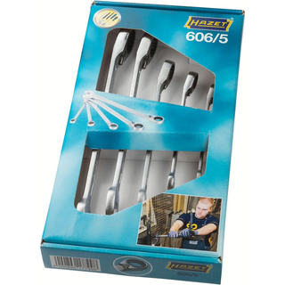 Hazet 606/5 Ratcheting combination wrench set