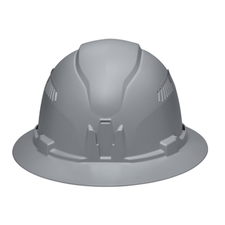 Klein Tools 60864BR Hard Hat, Vented, Full Brim Style, Gray