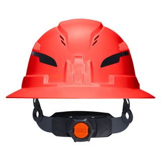 Klein Tools 60931T2 Class C Type-2 Hard Hat, Vented Full Brim with Strap, High Visibility Orange