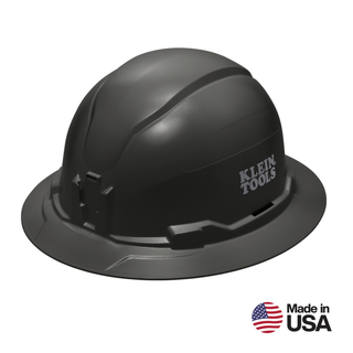 Klein Tools 60960 Hard Hat, Non-Vented, Full Brim Style, Black