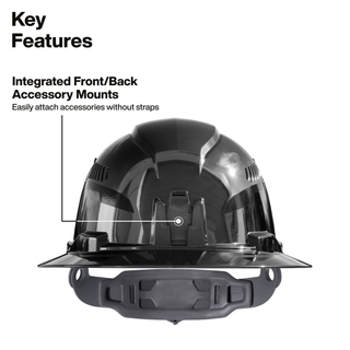 Klein Tools 60996 Hard Hat, REFLEKTOR Black Chrome, Vented Full Brim, Class C, Headlamp