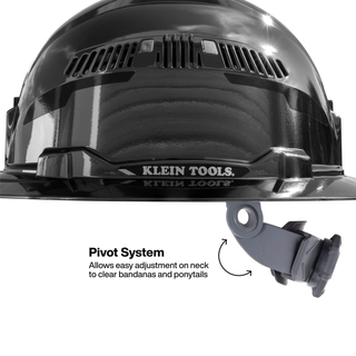 Klein Tools 60996 Hard Hat, REFLEKTOR Black Chrome, Vented Full Brim, Class C, Headlamp