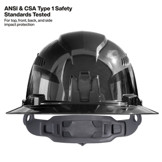 Klein Tools 60996 Hard Hat, REFLEKTOR Black Chrome, Vented Full Brim, Class C, Headlamp