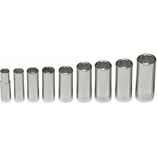 Wright Tool 300 3/8 Drive 8 Piece 12 Point Deep Socket Set