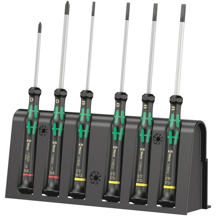Wera 2035/6 B Screwdriver set and rack for electronic applications, 6 pieces