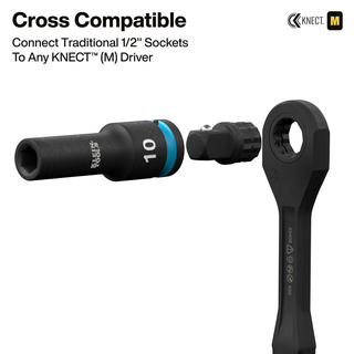 Klein Tools 65123HD KNECT 1/2" Deep-Well Impact Socket Set, SAE / Metric, 28 Pc.