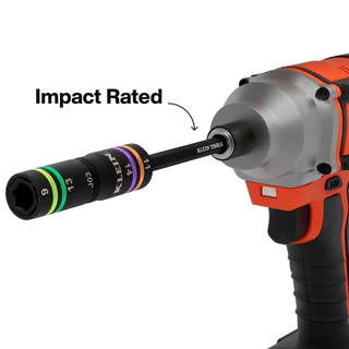 Klein Tools 6512MQS Quad-4 Heavy-Duty Impact Flip Socket, Metric, 6-1/2-Inch Shaft, 2-Piece