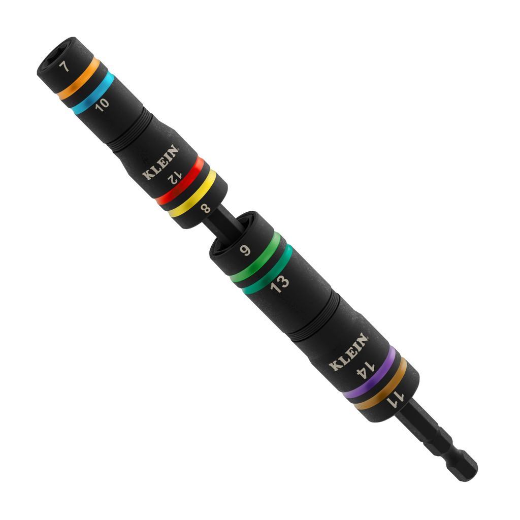 Klein Tools 652MQS Quad-8 Heavy-Duty Impact Flip Sockets, Metric, 3-Pi ...