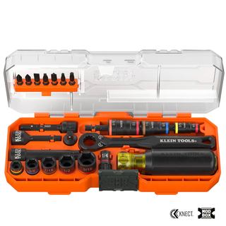 Klein Tools 65301KNECT KNECT Pass-Through and Flip Socket Starter Set, SAE, 23-Piece