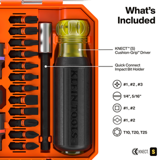 Klein Tools 65302KNECT KNECT Pass-Through and Impact Socket Set, SAE and Metric, 33-Piece