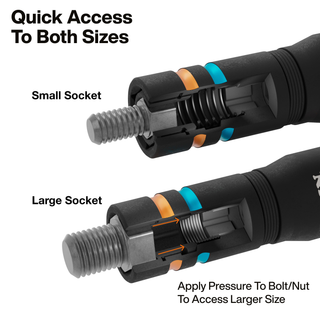 Klein Tools 653MQS KNECT Quad-12 Heavy-Duty Impact Flip Sockets, SAE and Metric, 6-Piece