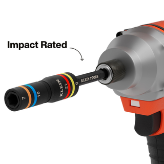 Klein Tools 653MQS KNECT Quad-12 Heavy-Duty Impact Flip Sockets, SAE and Metric, 6-Piece
