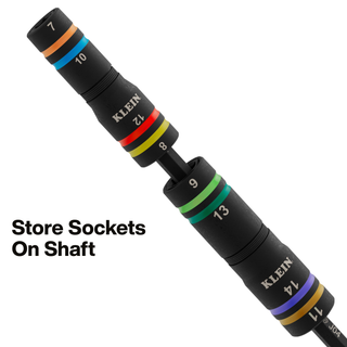 Klein Tools 653MQS KNECT Quad-12 Heavy-Duty Impact Flip Sockets, SAE and Metric, 6-Piece