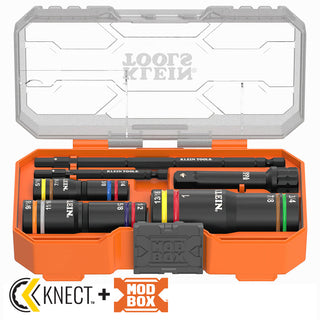 Klein Tools 653QS KNECT Quad-12 Deep-Well Heavy-Duty Impact Flip Sockets, SAE, 6 Pc.