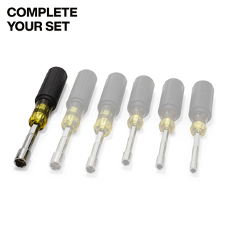 Klein Tools 65413M Metric Color-Coded Nut Driver, Heavy-Duty Hollow-Shaft, 13 mm