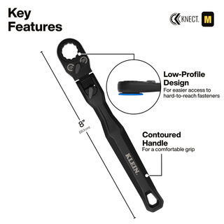 Klein Tools 65431LP KNECT Ratcheting 17-in-1 Low-Profile Socket Wrench Set