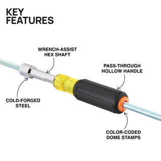 Klein Tools 65456 Color-Coded Hollow-Shaft Heavy-Duty Nut Driver Set, 6 Pc.