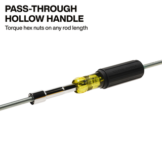Klein Tools 65412M Metric Color-Coded Nut Driver, Heavy-Duty Hollow-Shaft, 12 mm