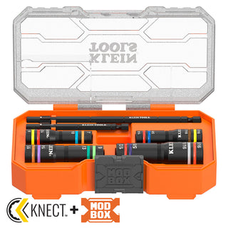 Klein Tools 654QS KNECT Quad-16 Heavy-Duty Impact Flip Sockets, SAE and Metric, 6 Pc.
