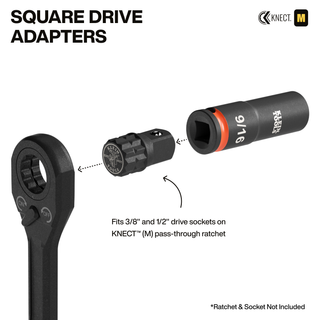 Klein Tools 65KADP KNECT (M) Impact Socket Wrench Adapter Set