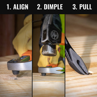 Klein Tools 66093 Nail Puller with Integrated Dimpler, 12"