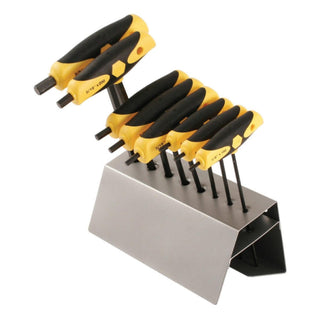 Wiha Tools 33499 8 Piece SoftGrip Hex SAE T-handle Rack Set