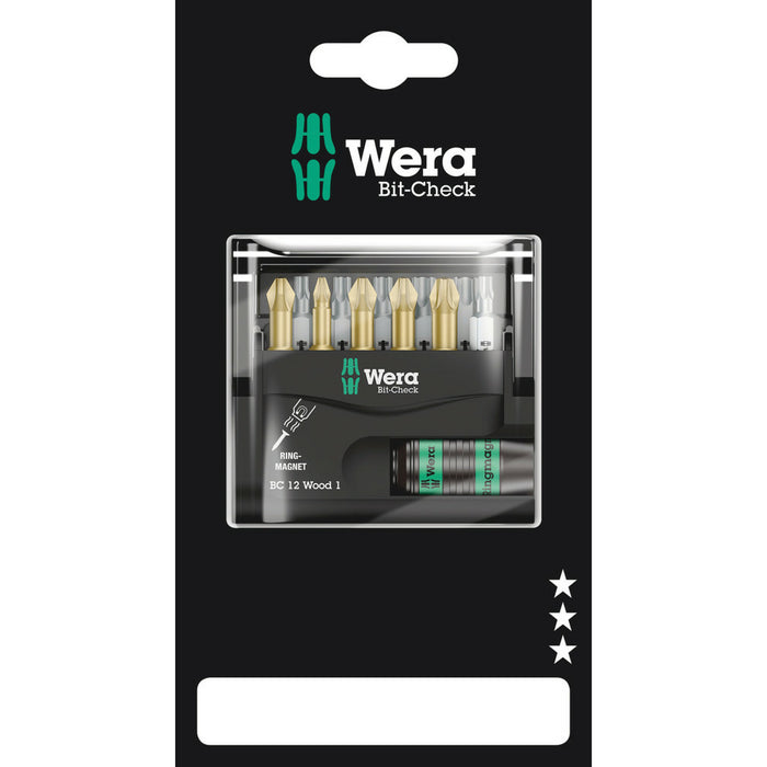 Wera Bit-Check 12 Wood 1 SB, 12 pieces