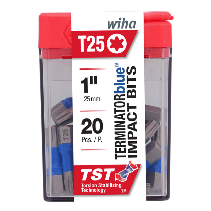 Wiha 70060 TerminatorBlue Impact Bit TORX® T25 x 1 Inch - 20 Pack