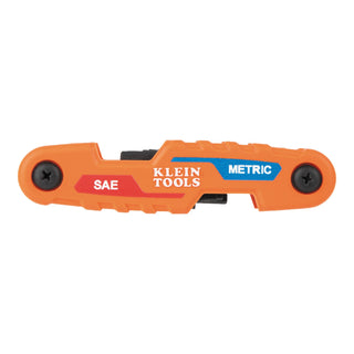 Klein Tools 70590 Compact Folding Hex Key Set, SAE, Metric, 12-Keys
