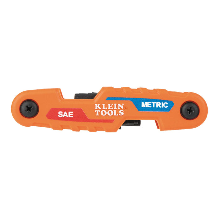 Klein Tools 70590 Compact Folding Hex Key Set, SAE, Metric, 12-Keys