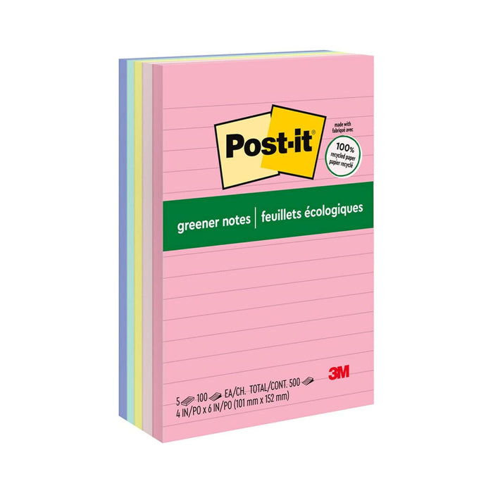 Post-it® Greener Notes 660-RP-A, 4 in x 6 in (101 mm x 152 mm), Sweet Sprinkles Collection