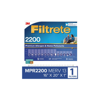 Filtrete High Performance Air Filter 2200 MPR EA00-4, 16 in x 20 in x 1 in