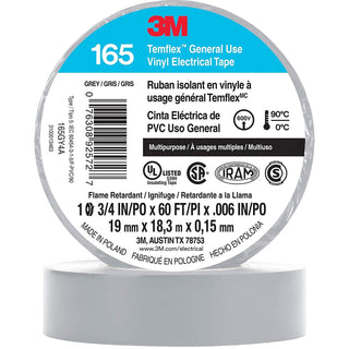 3M Temflex Vinyl Electrical Tape 165,  3/4 in x 60 ft, 6 mil
