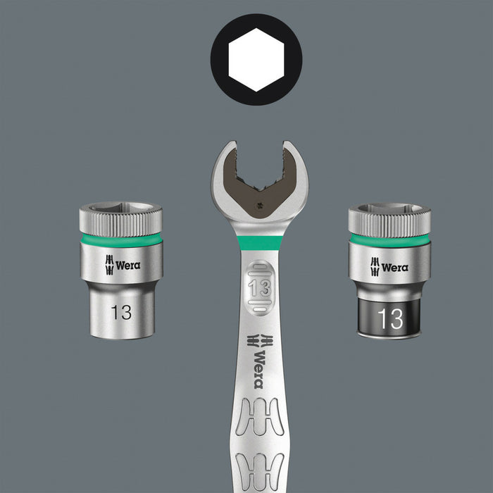 Wera 8740 B HF Zyklop bit socket with holding function, 3/8" drive, 6 x 35 mm