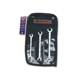 Wright Tool 743 Flare Nut Wrench Set 3 Piece