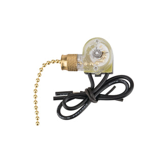 NSI 75101CW SPST 6 Amp Brass Pull Chain With Cord
