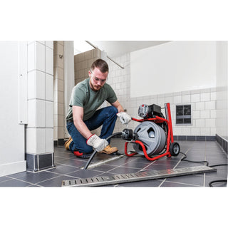 Ridgid 26998 K-400 Machine with Gloves & Std. Equipment: C-45 IW 1/2" x 75' (12 mm x 23 m) Solid Core (Integral Wound) Cable,  T-260 Tool Set