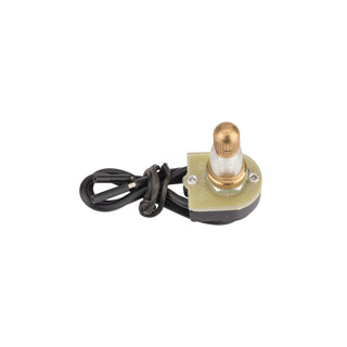 NSI 77340RW Rotary Canopy Maintained Contact SPST 6 Amps On-Off Circuit Brass Wire Connection