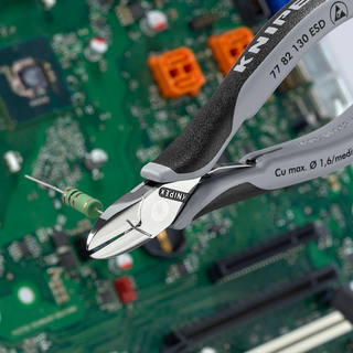 Knipex 77 82 130 ESD 5 1/4" Electronics Diagonal Cutters, ESD Handles