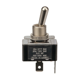 NSI 78120TQ Toggle Switch SPST 20 Amps Off-On Circuit Bat Br/Ni Quick Connection